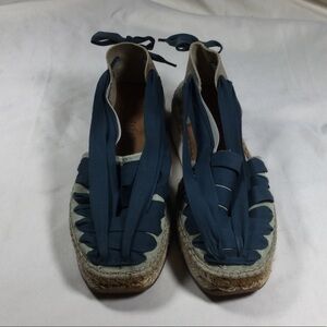 Anthropologie Navy Blue Espadrille Platform Sandals